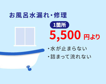 お風呂の水漏れ・詰まり